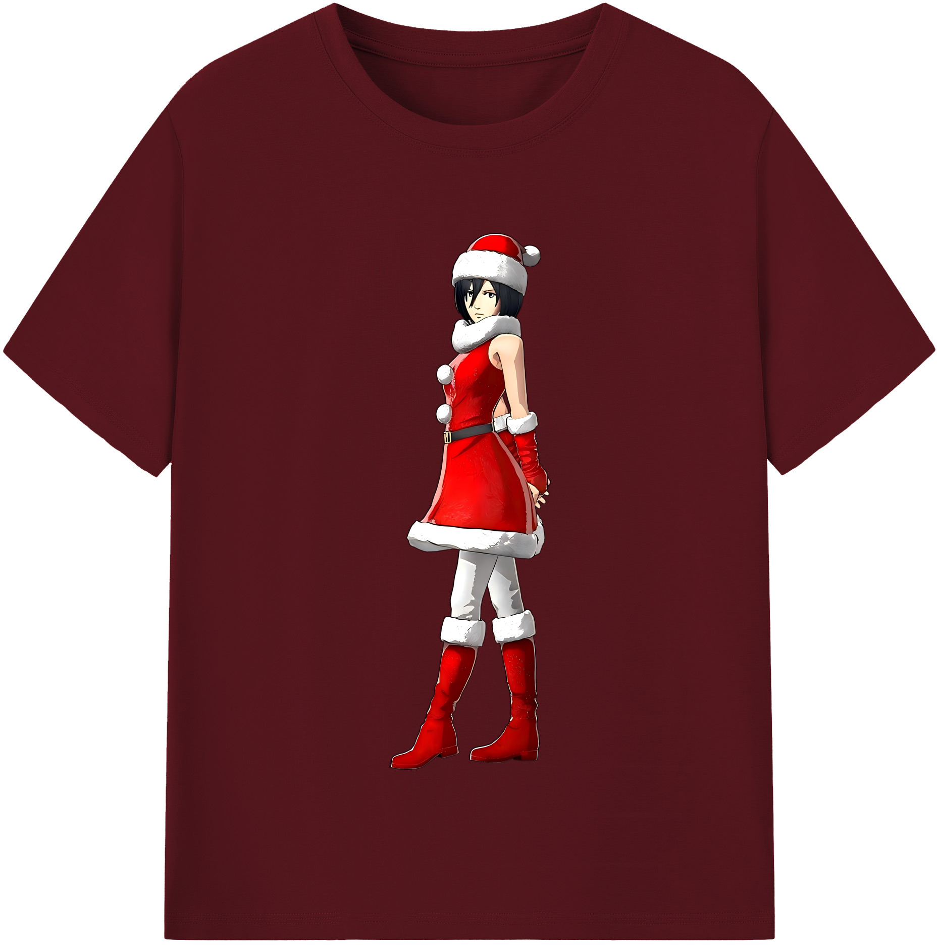 （画像用） 進撃の巨人 ミカサ·アッカーマン Attack on Titan Mikasa Ackerman 綿100％半袖Tシャツ（フロントプリント）